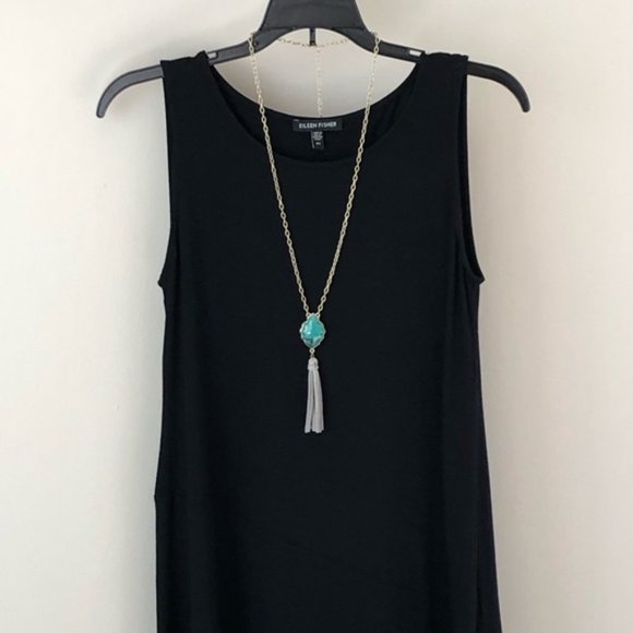 Eileen Fisher black asymmetrical tunic - Picture 1 of 15